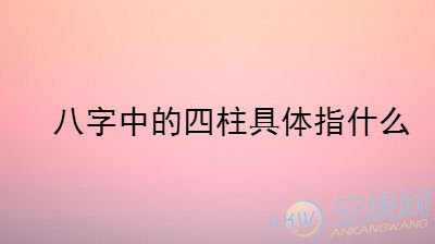 八字中的四柱具体指什么图文